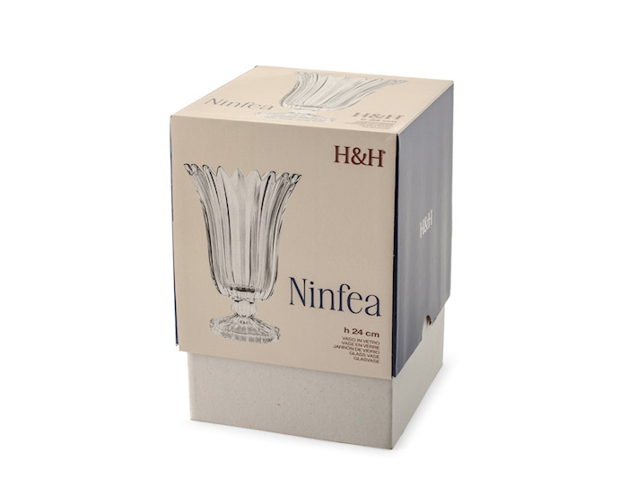 VASO VETRO NINFEA H.24