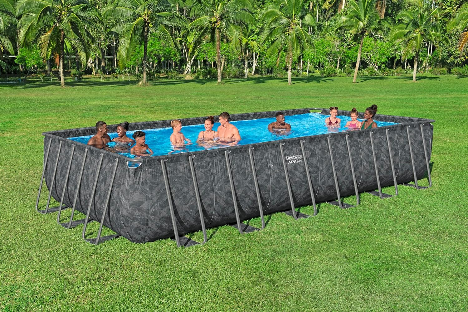 PISCINA APX 365 RETT.732X366X132 GRIGIO SC.MAR.