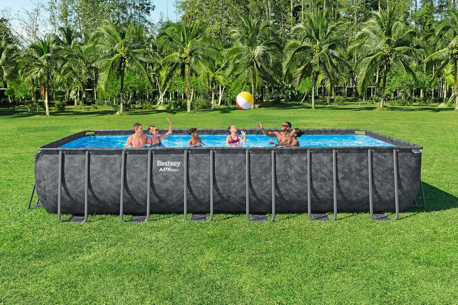 PISCINA APX 365 RETT.732X366X132 GRIGIO SC.MAR.