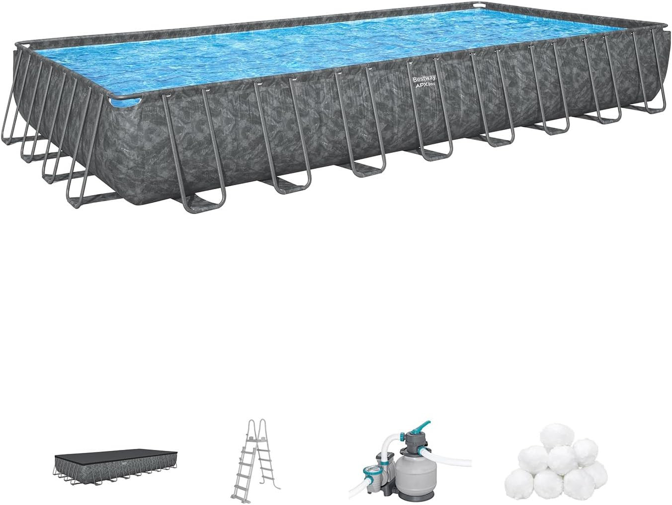 PISCINA APX 365 RETT.956X488X132 GR.SCURO MAR.