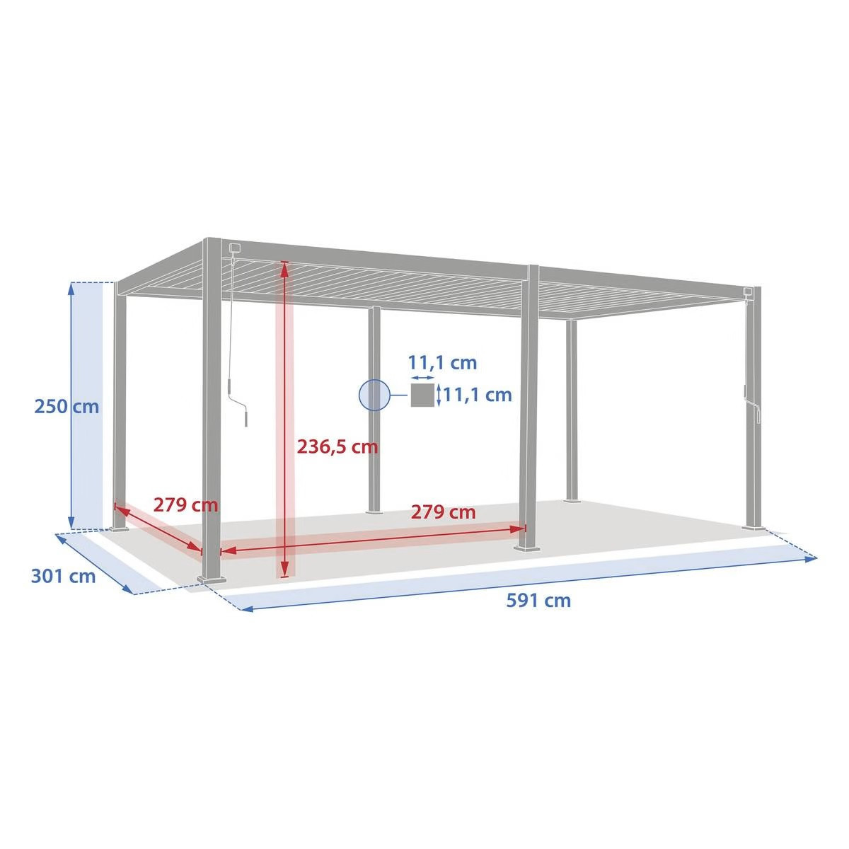 PERGOLA ELETTRICA MT.6X3 ARGILLA