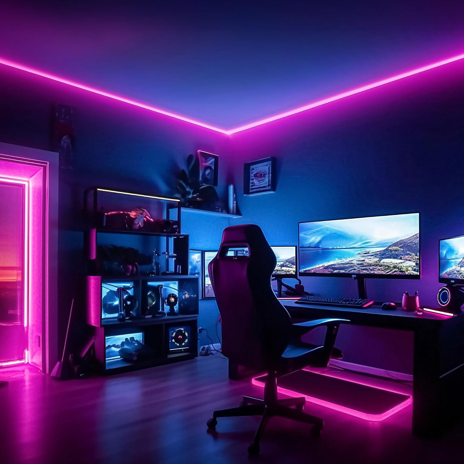 STRISCIA LED RGB 24W AUTOADESIVO BIANCO C/TELEC.