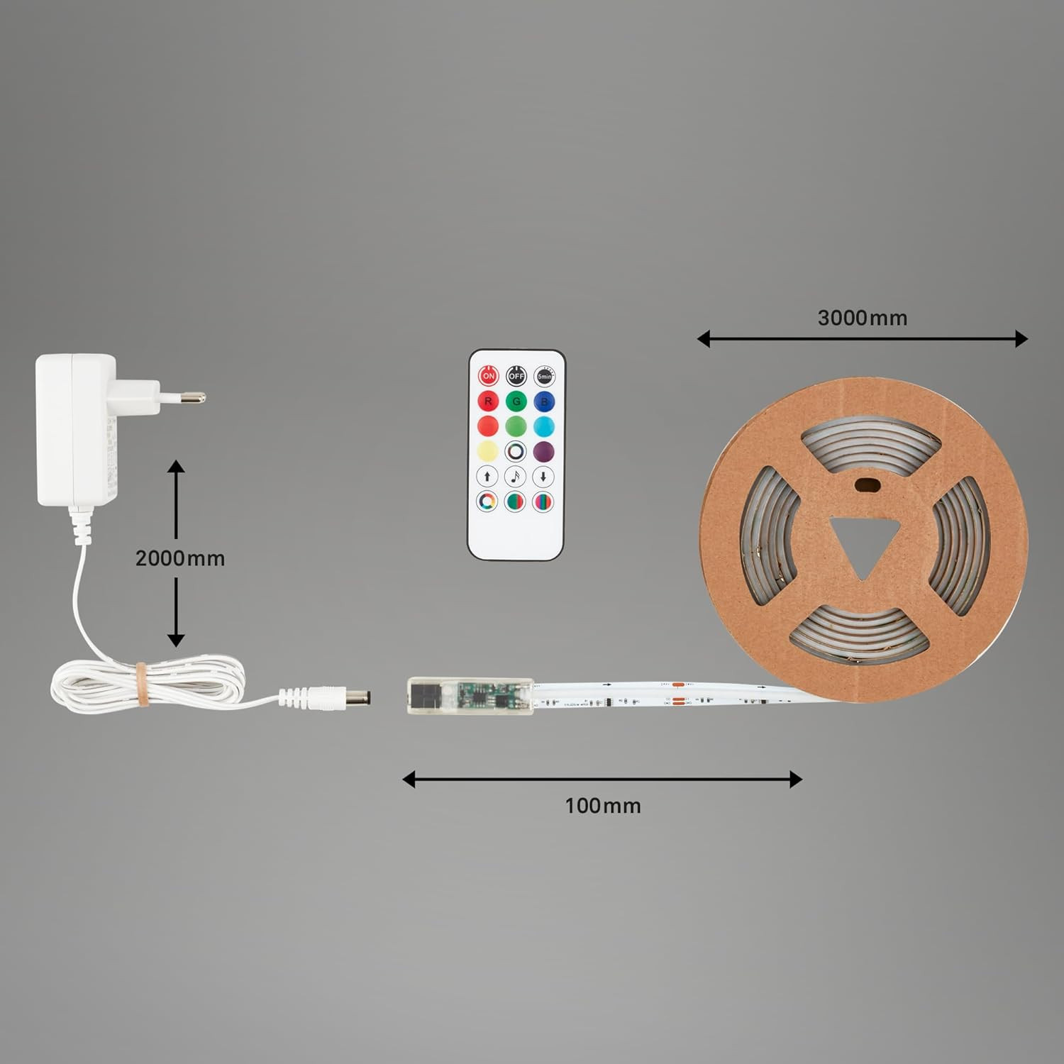 STRISCIA LED RGB 24W AUTOADESIVO BIANCO C/TELEC.