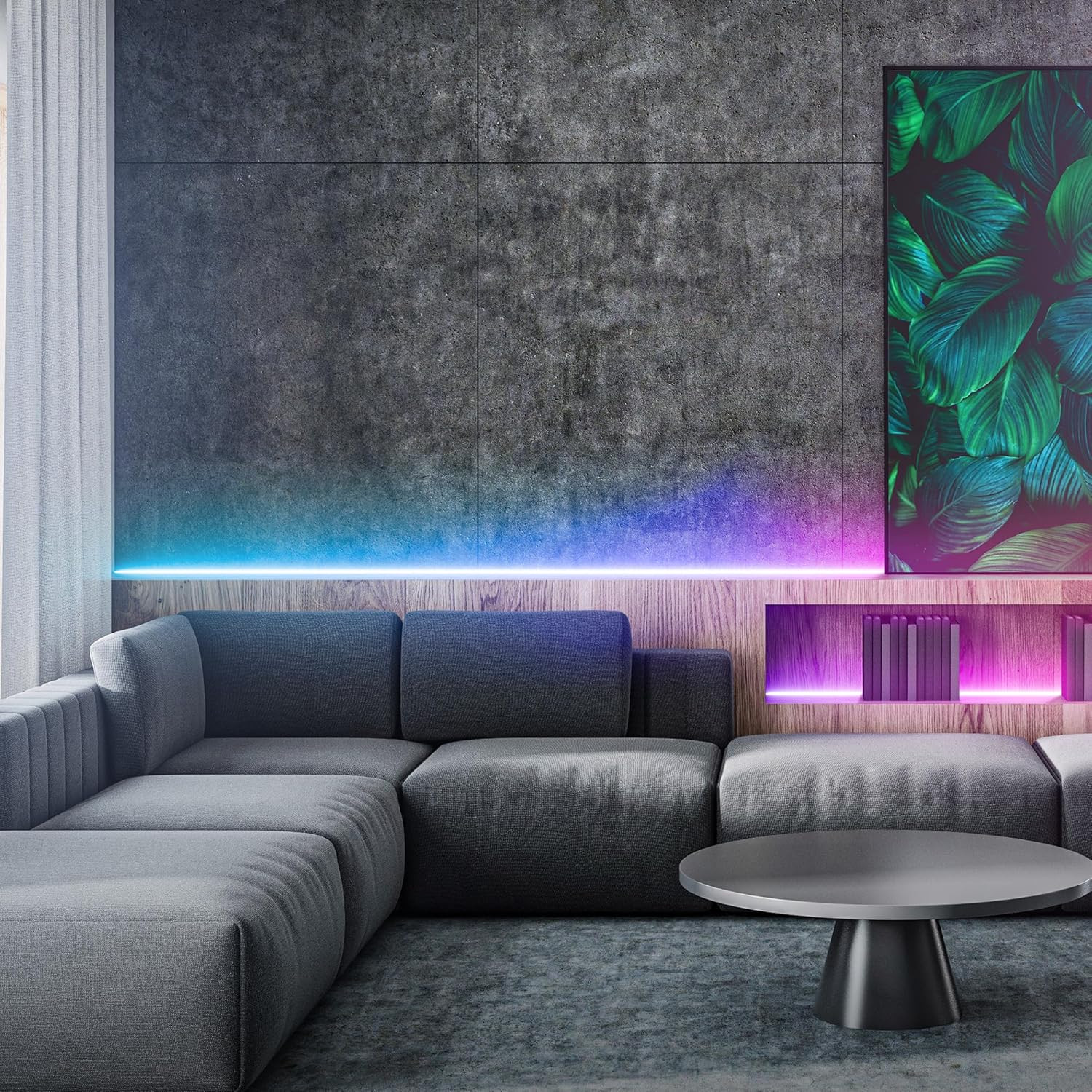 STRISCIA LED RGB 24W AUTOADESIVO BIANCO C/TELEC.