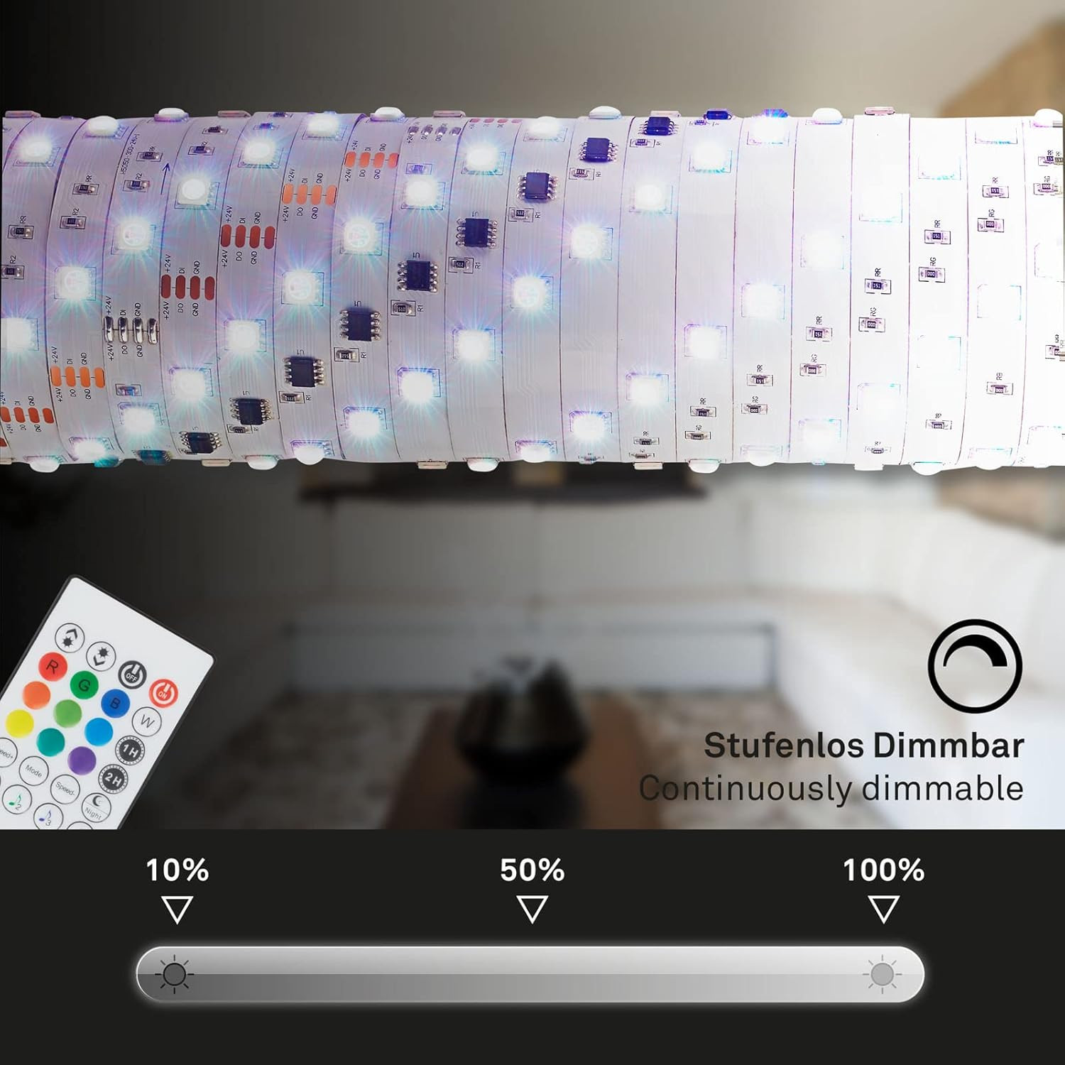 STRISCIA 90LED 3MT.12W SENSORE MUSICALE TEL.B.CO