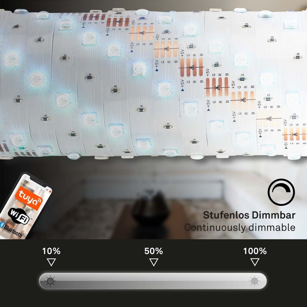 STRISCIA LED WIFI+BLUETOOTH 5MT.7.5W BIANCO