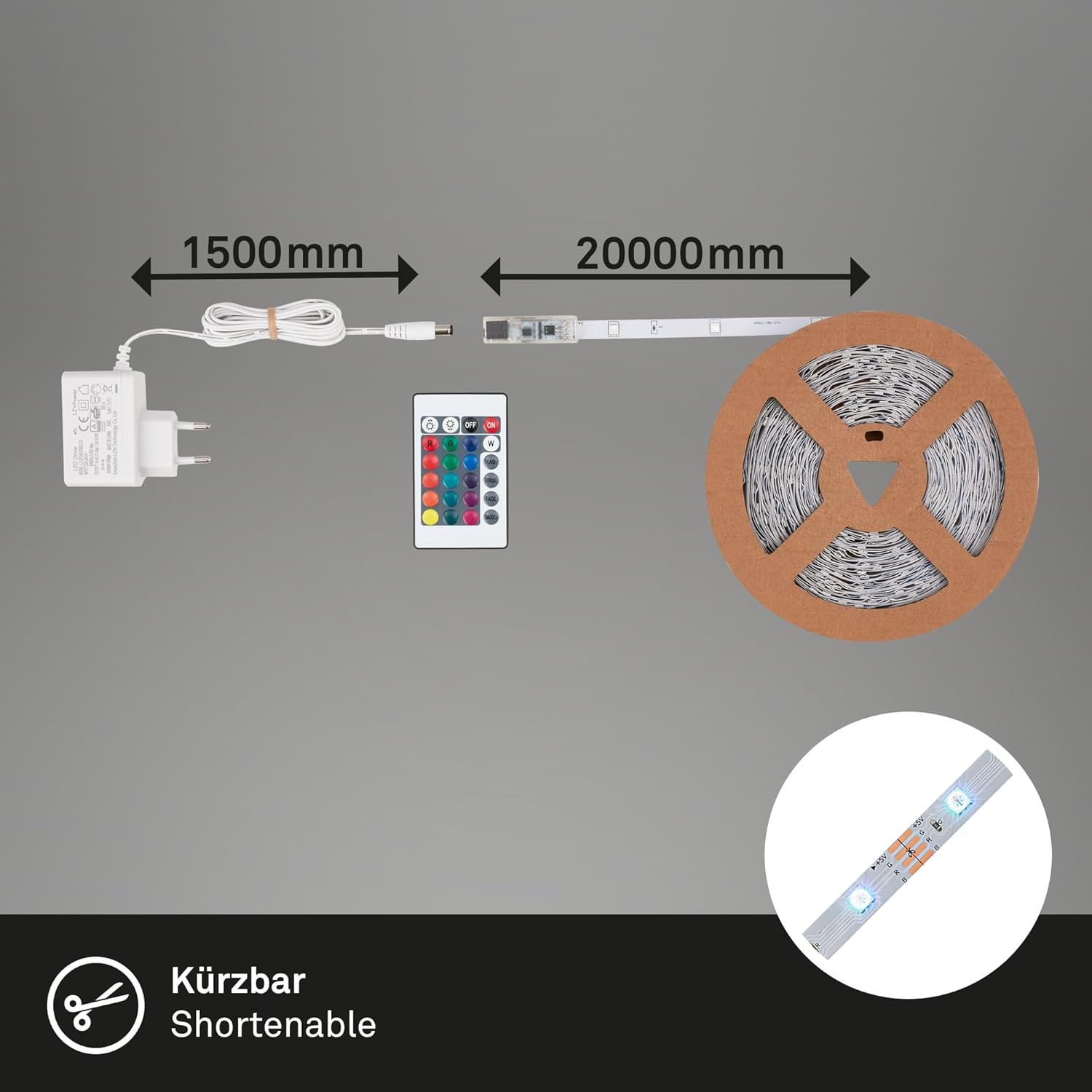 STRISCIA LED RGB 20MT.6W BIANCO