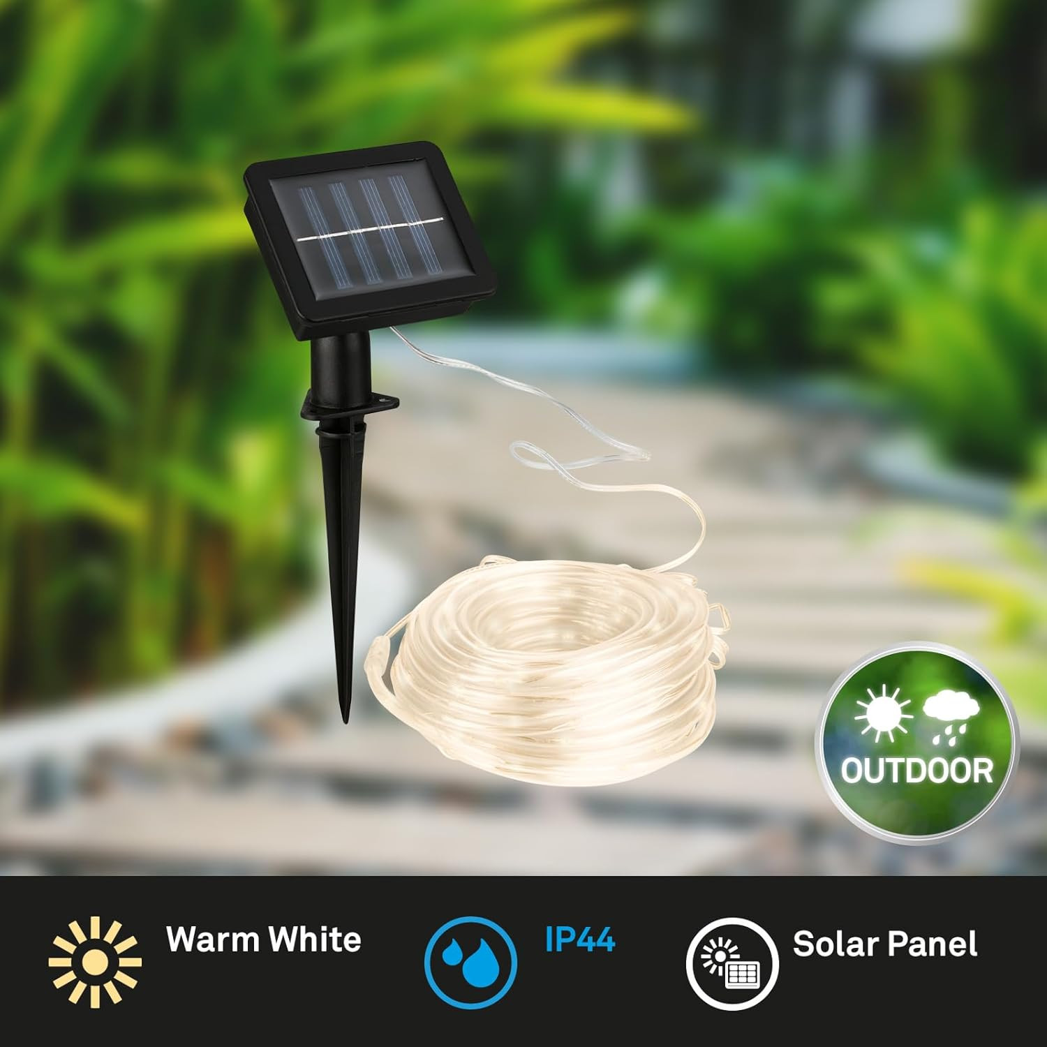 STRISCIA LED SOLARE IP44 3K A BATTERIA