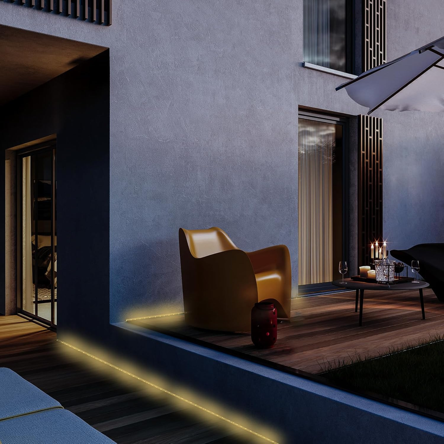 STRISCIA LED SOLARE IP44 3K A BATTERIA