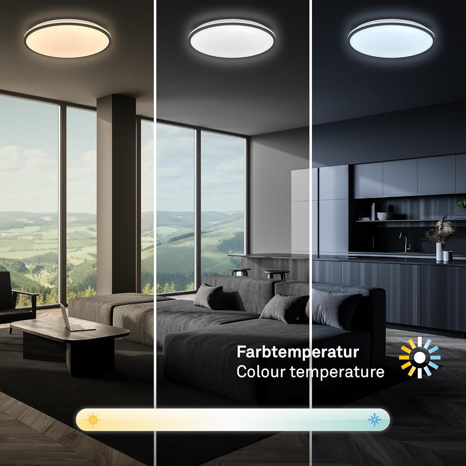 PULUP PLAF.LED PIATTA 22W BIANCO BORDO NERO