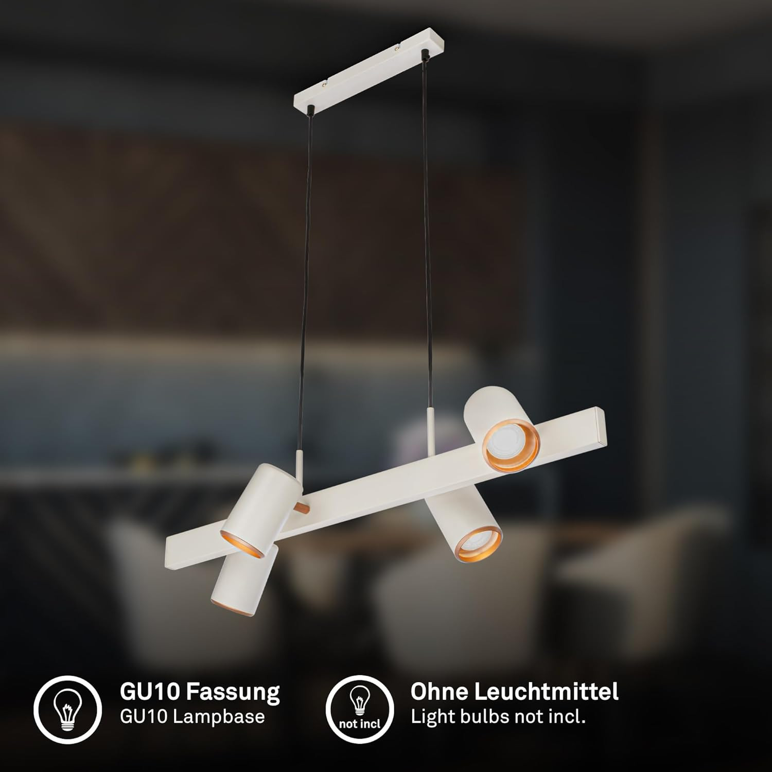 ERA SOSP.LED 4XGU10 9W METALLO GRIGIO/CAFFE