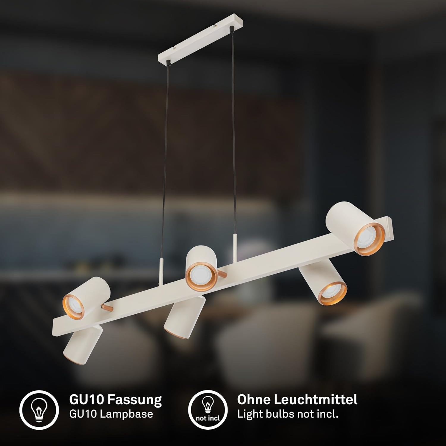 ERA SOSP.LED 6XGU10 9W METALLO GRIGIO/CAFFE