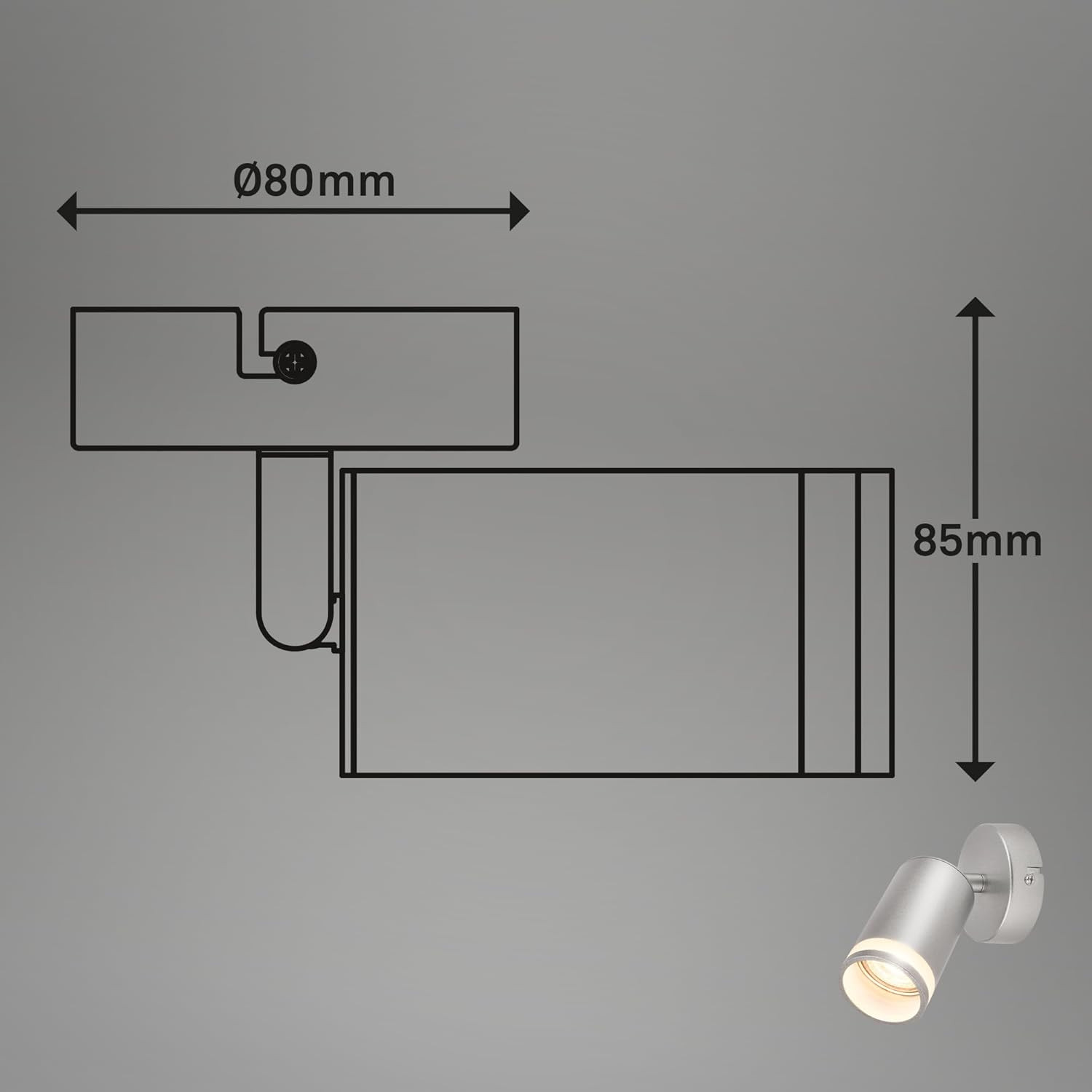 RUB SPOT 1XGU10 9W MET/VETRO/CROMO