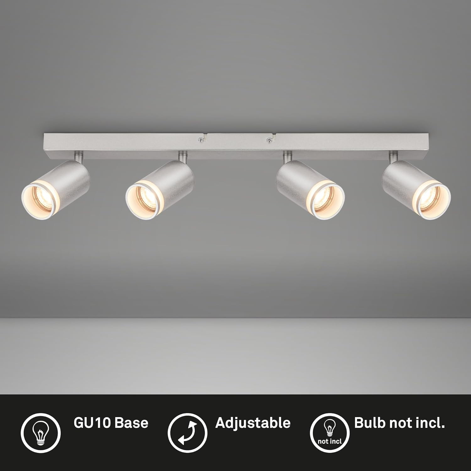 RUB BARRA SPOT 4XGU10 9W METALLO/VETRO/CROMO