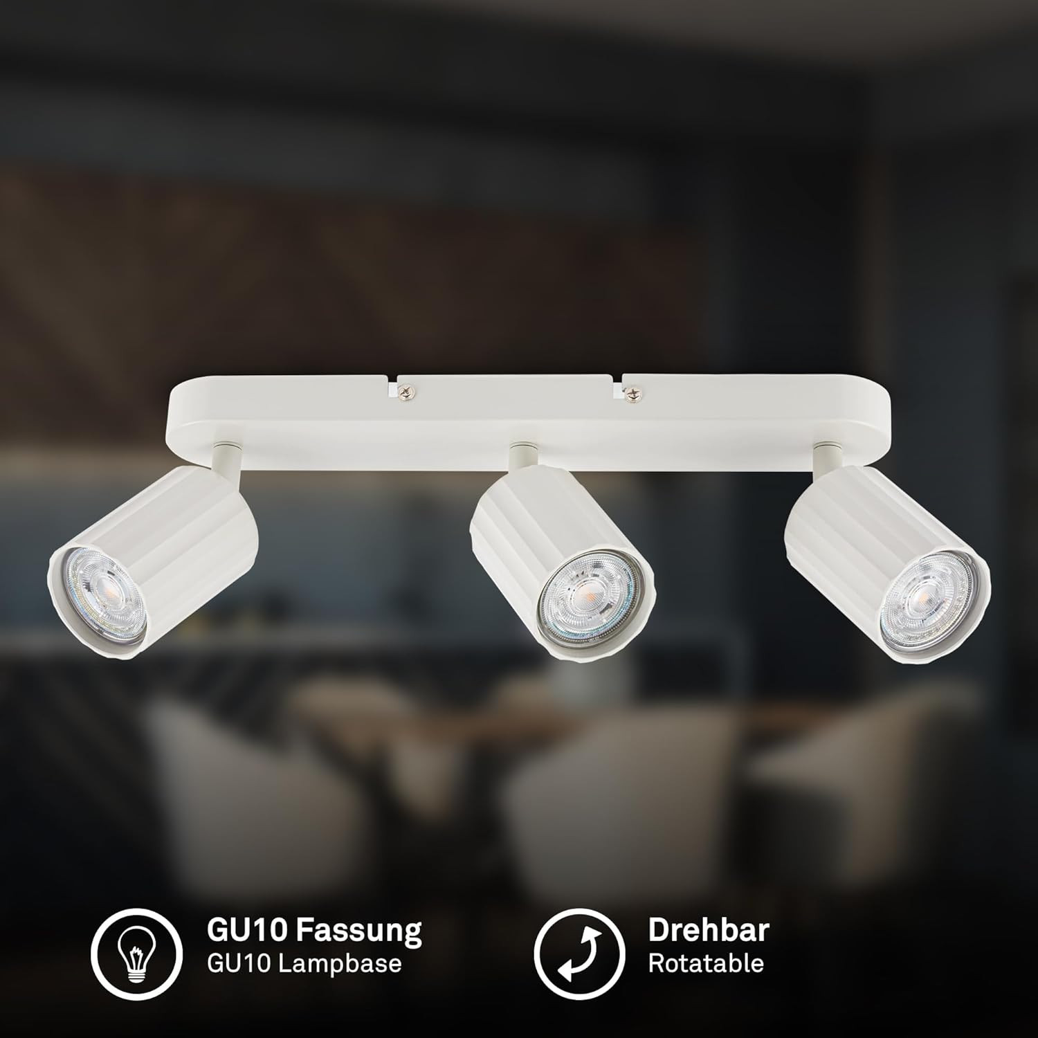 SKAFT FARETTO LED 3XGU10 9W BIANCO ANTICO