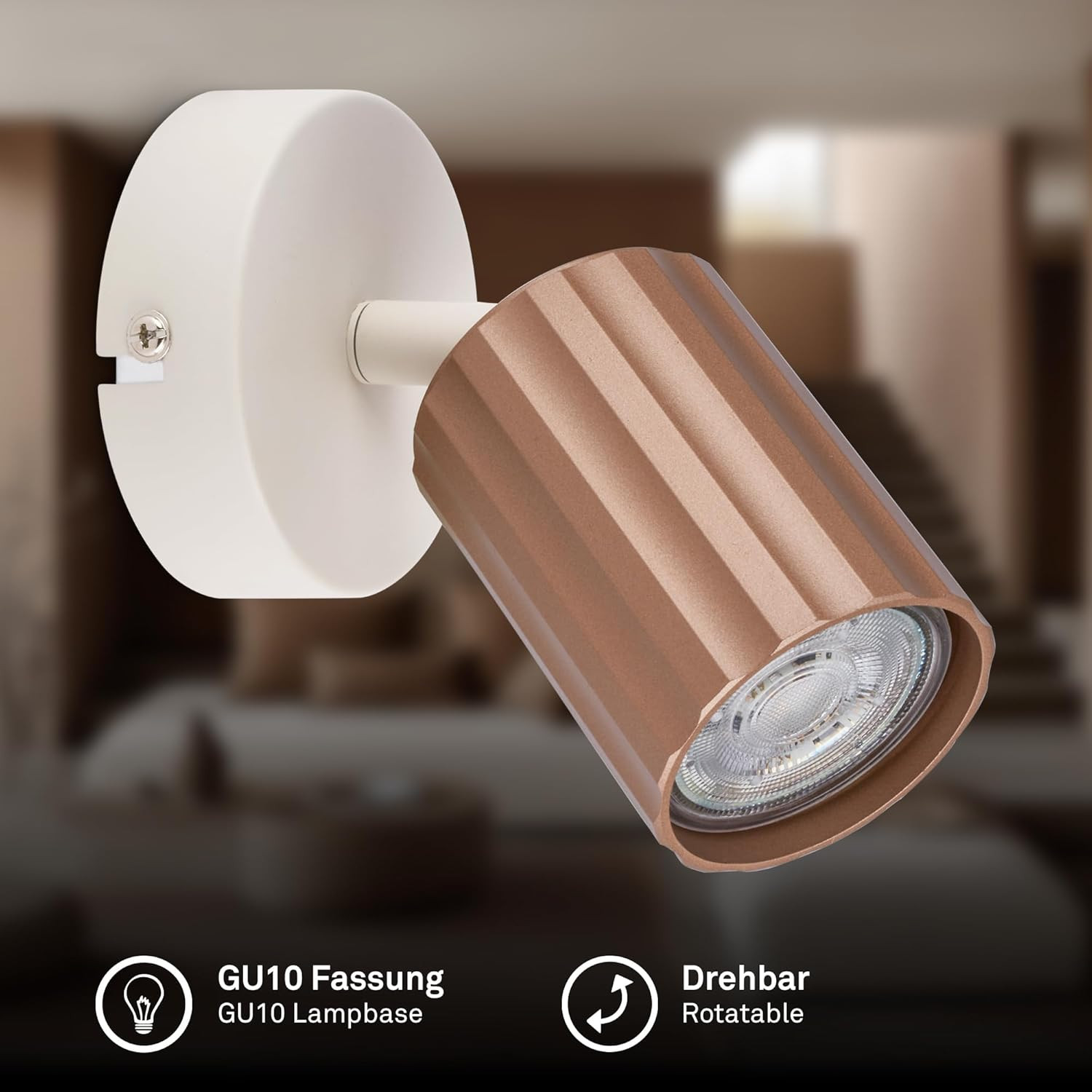 SKAFT FARETTO LED 1XGU10 9W CAFFE/GR.