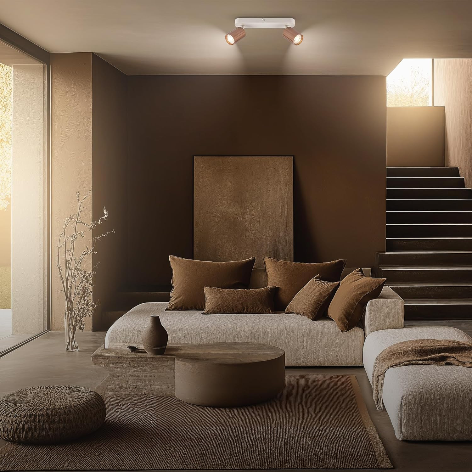 SKAFT FARETTO LED 2XGU10 9W CAFFE/GRIGIO