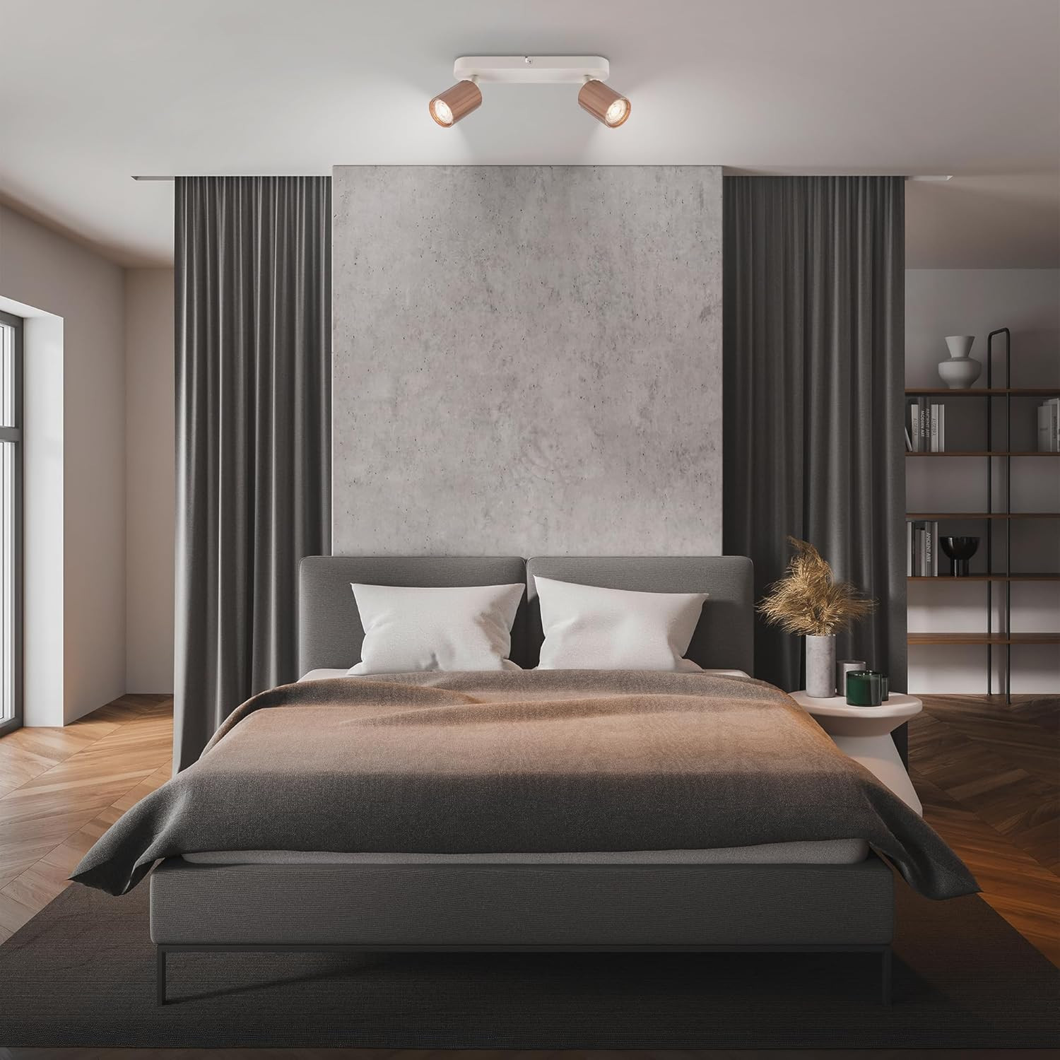 SKAFT FARETTO LED 2XGU10 9W CAFFE/GRIGIO