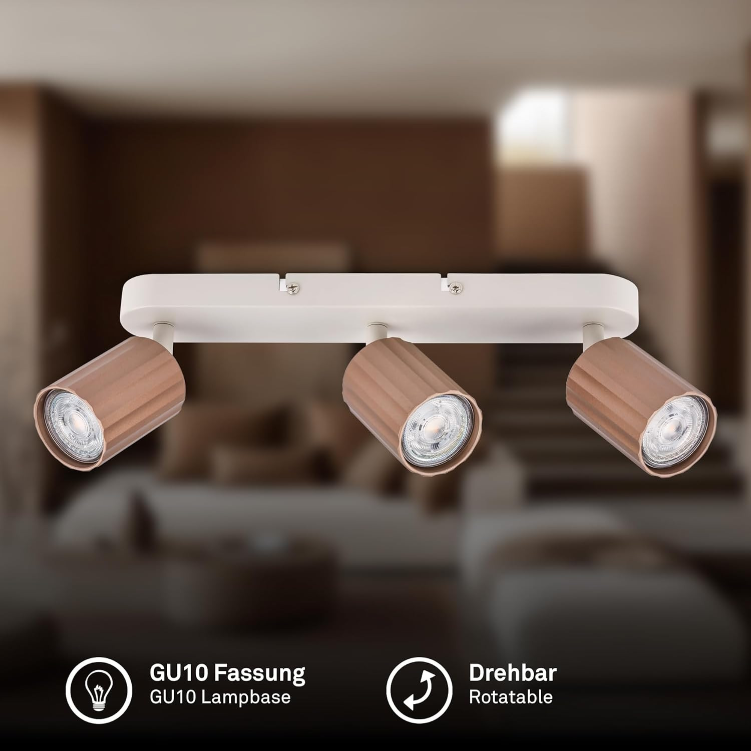 SKAFT FARETTO LED 3XGU10 9W CAFFE/GRIGIO