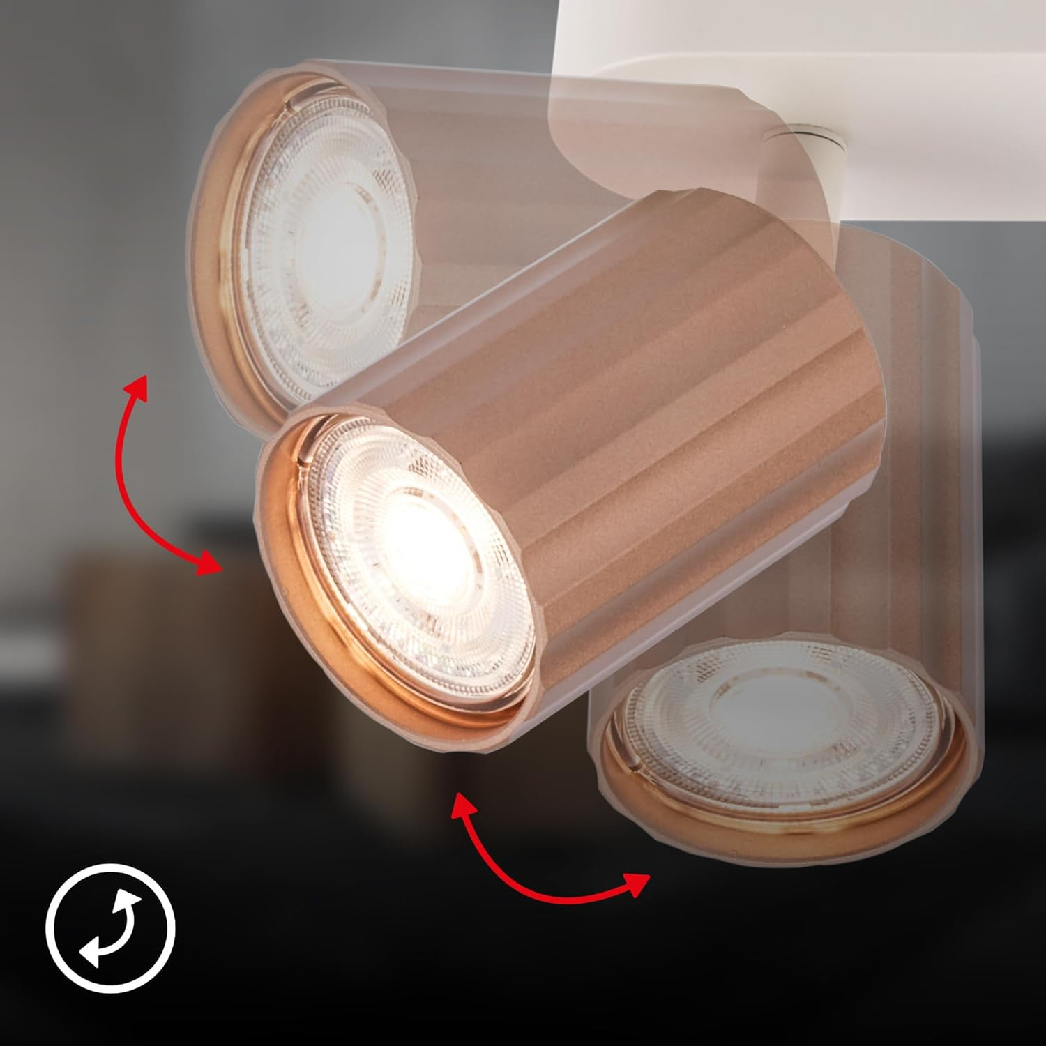 SKAFT FARETTO LED 3XGU10 9W CAFFE/GRIGIO