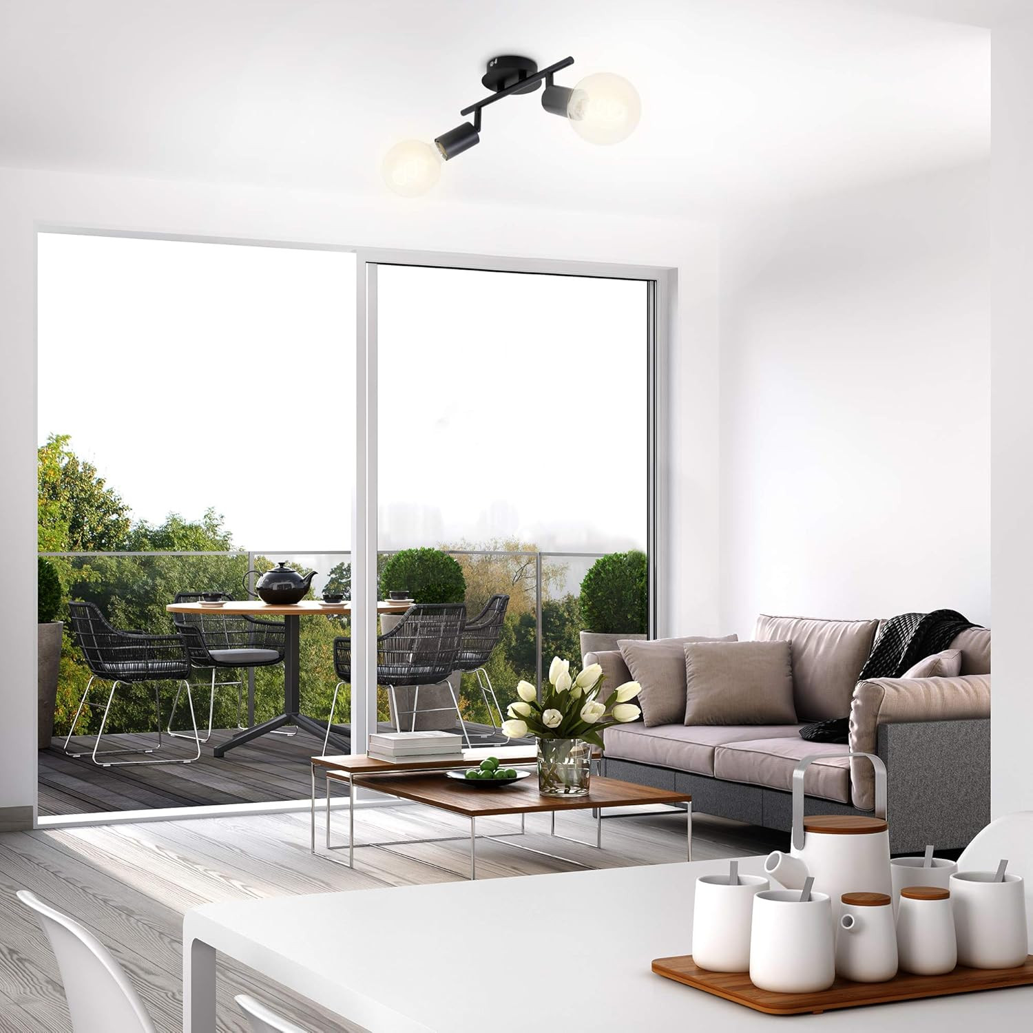 PEARL BARRA 2XE27 NERO