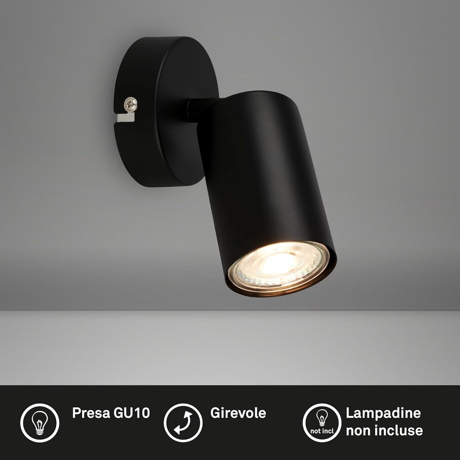 TIB FARETTO LED 1XGU10 9W MET/NERO