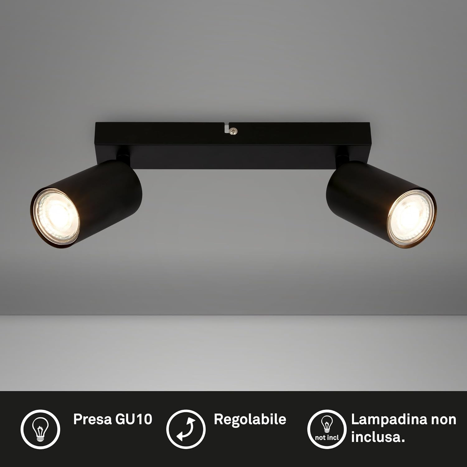 TIB FARETTO LED 2XGU10 9W MET/NERO