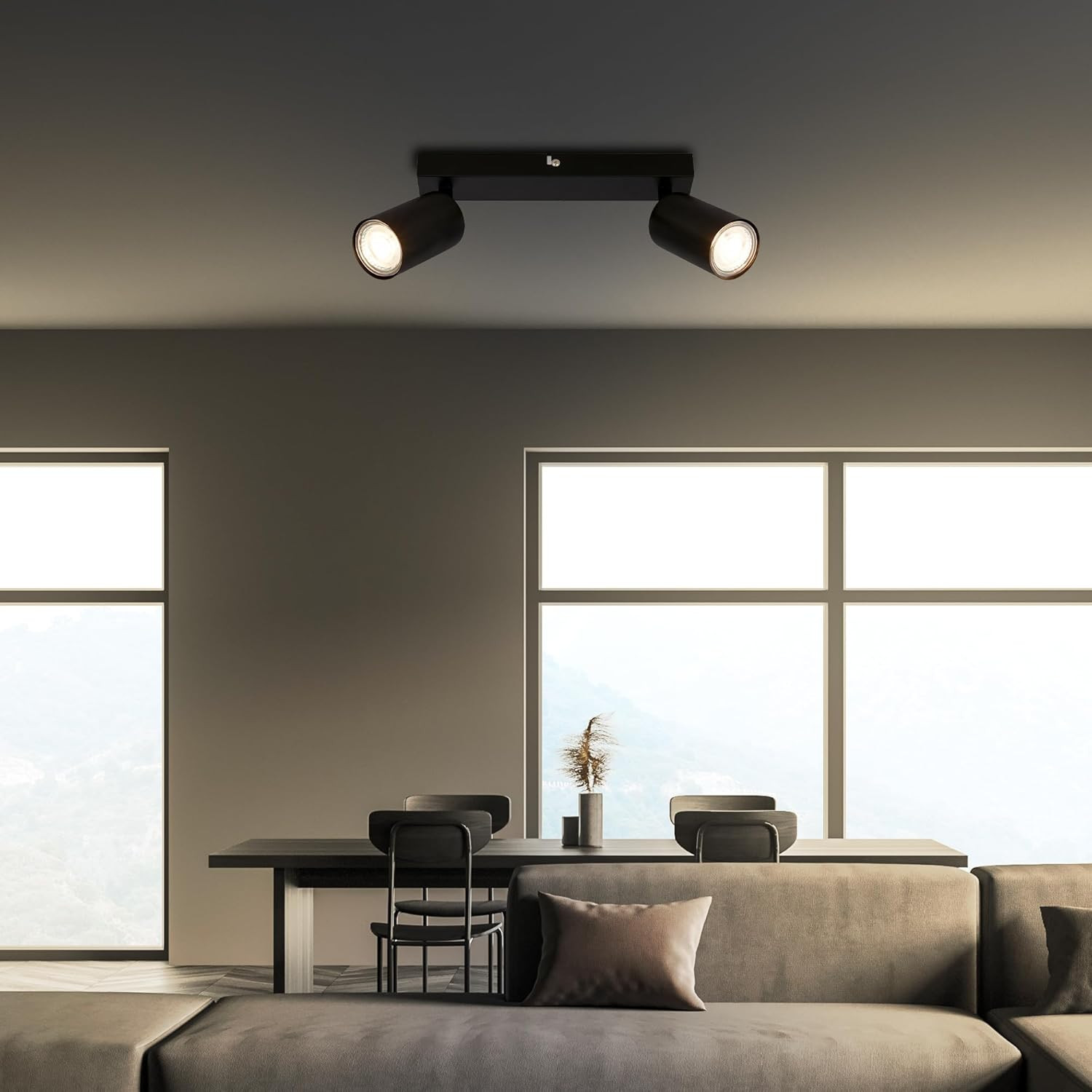 TIB FARETTO LED 2XGU10 9W MET/NERO