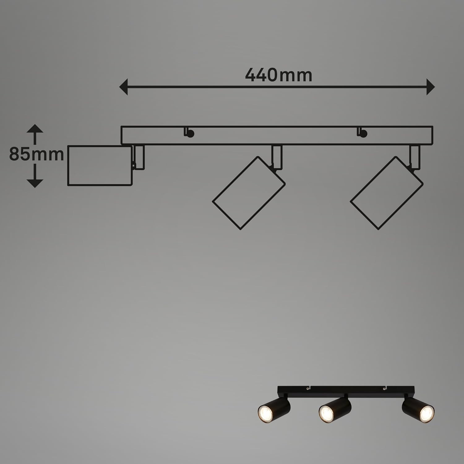 TIB FARETTO LED 3XGU10 9W MET/NERO