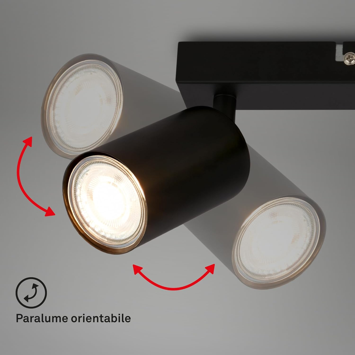 TIB FARETTO LED 3XGU10 9W MET/NERO