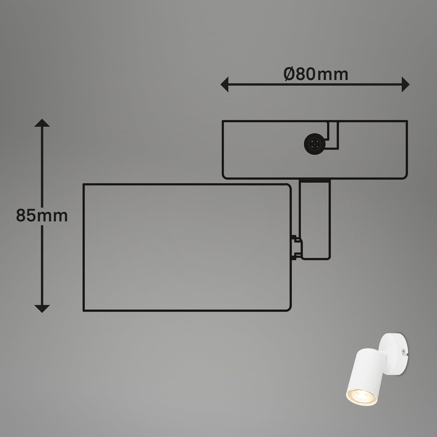 TIB FARETTO 1XGU10 9W MET/BIANCO