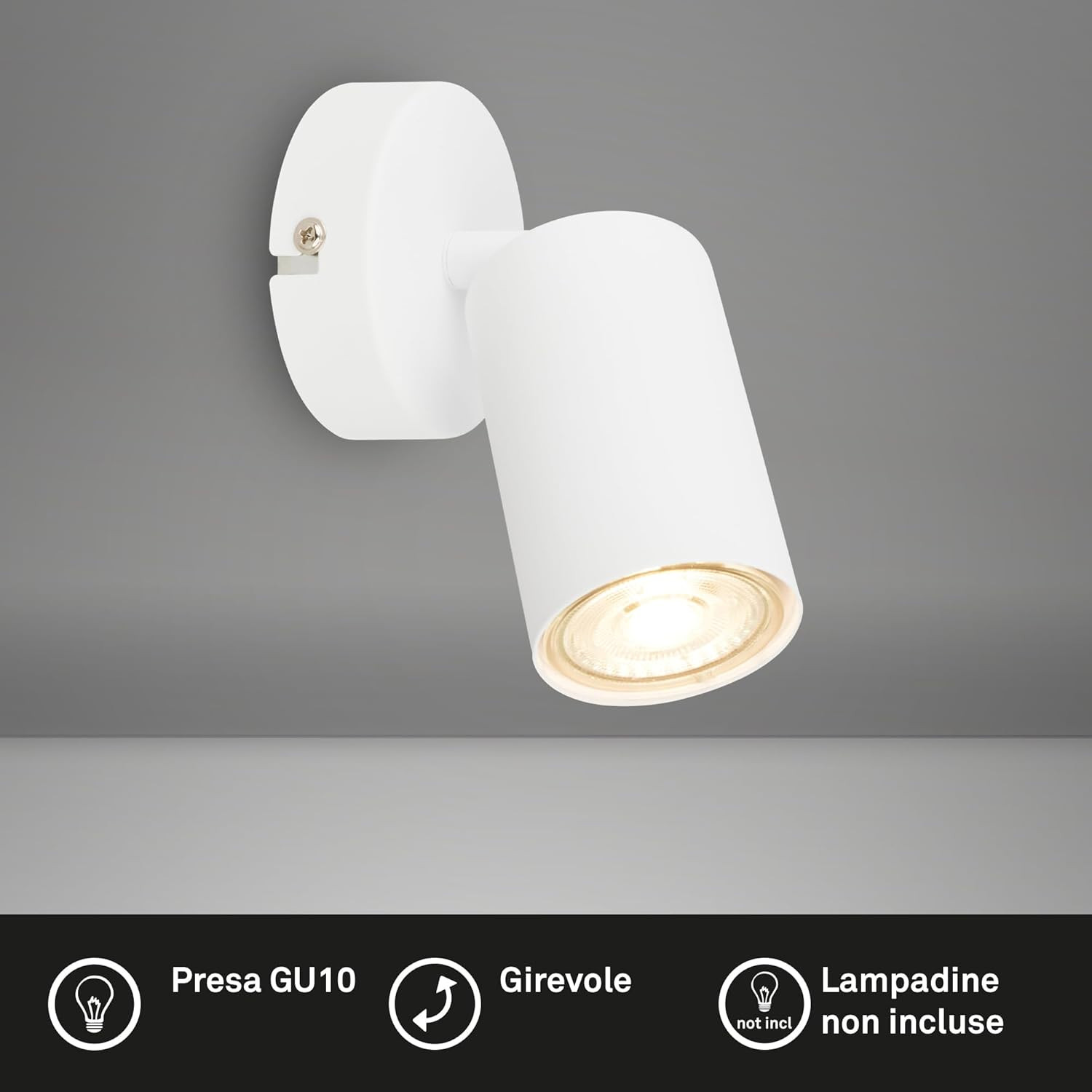 TIB FARETTO 1XGU10 9W MET/BIANCO