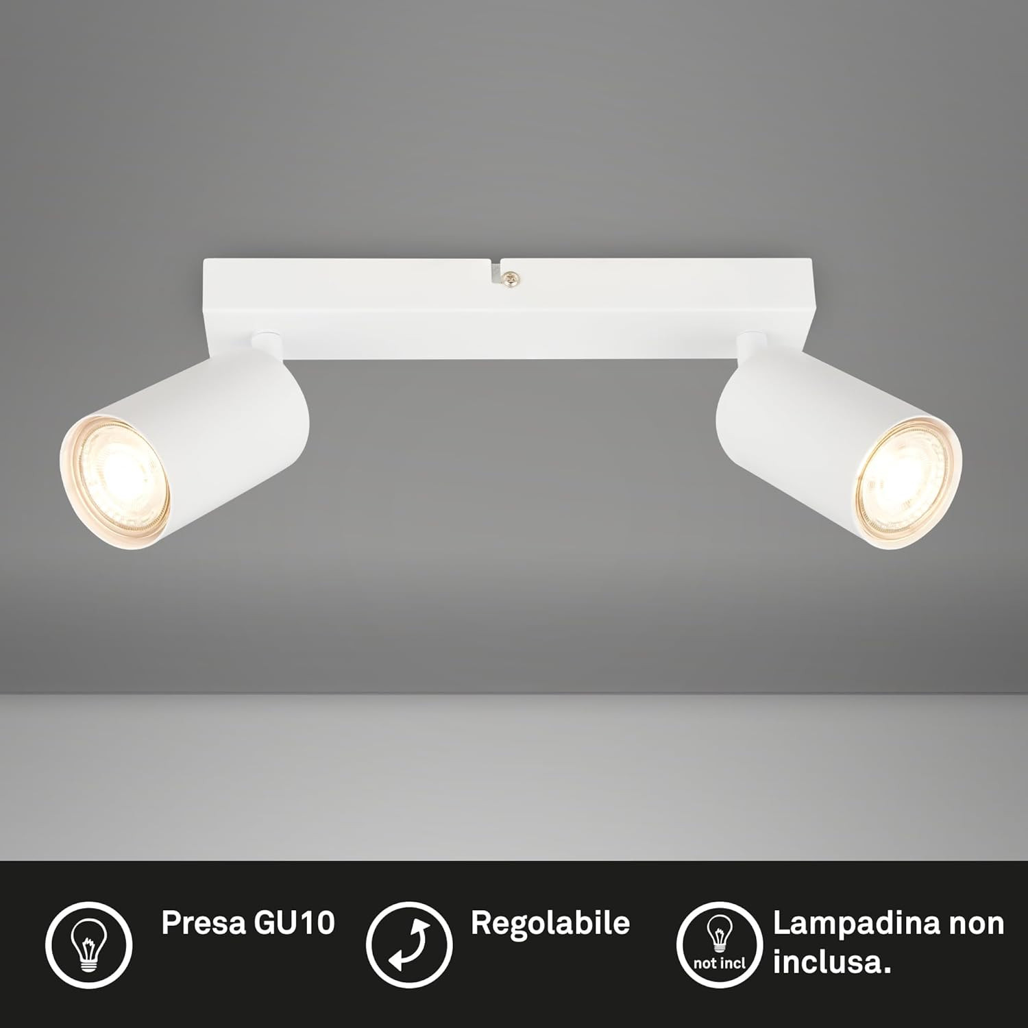 TIB FARETTO 2XGU10 9W MET/BIANCO