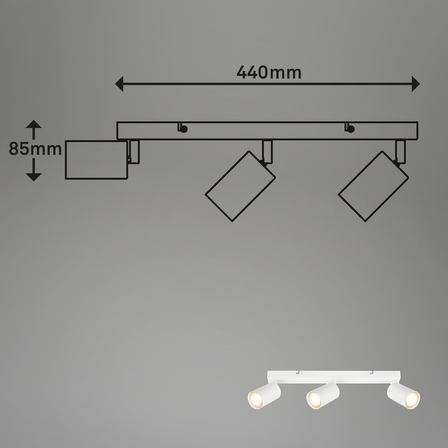 TIB FARETTO 3XGU10 9W MET/BIANCO