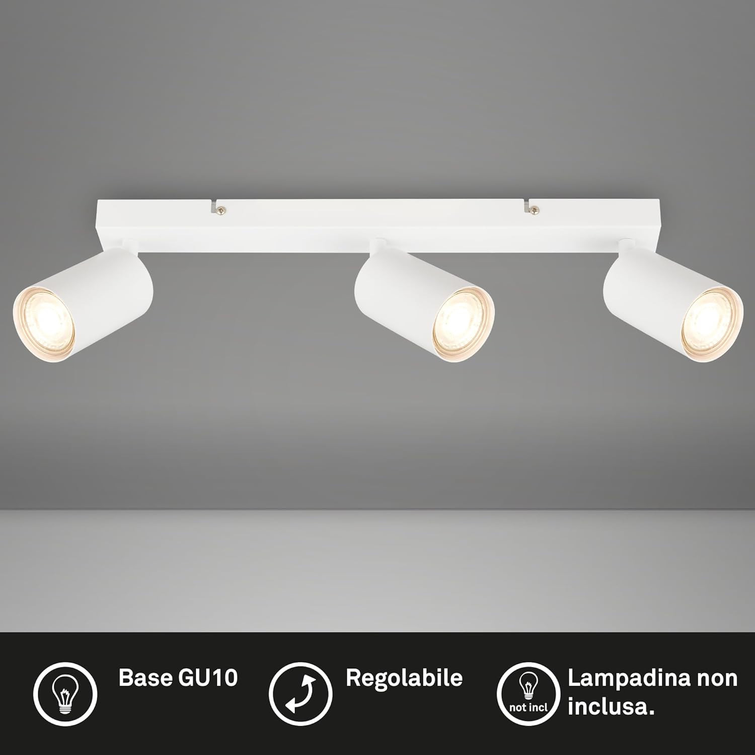 TIB FARETTO 3XGU10 9W MET/BIANCO