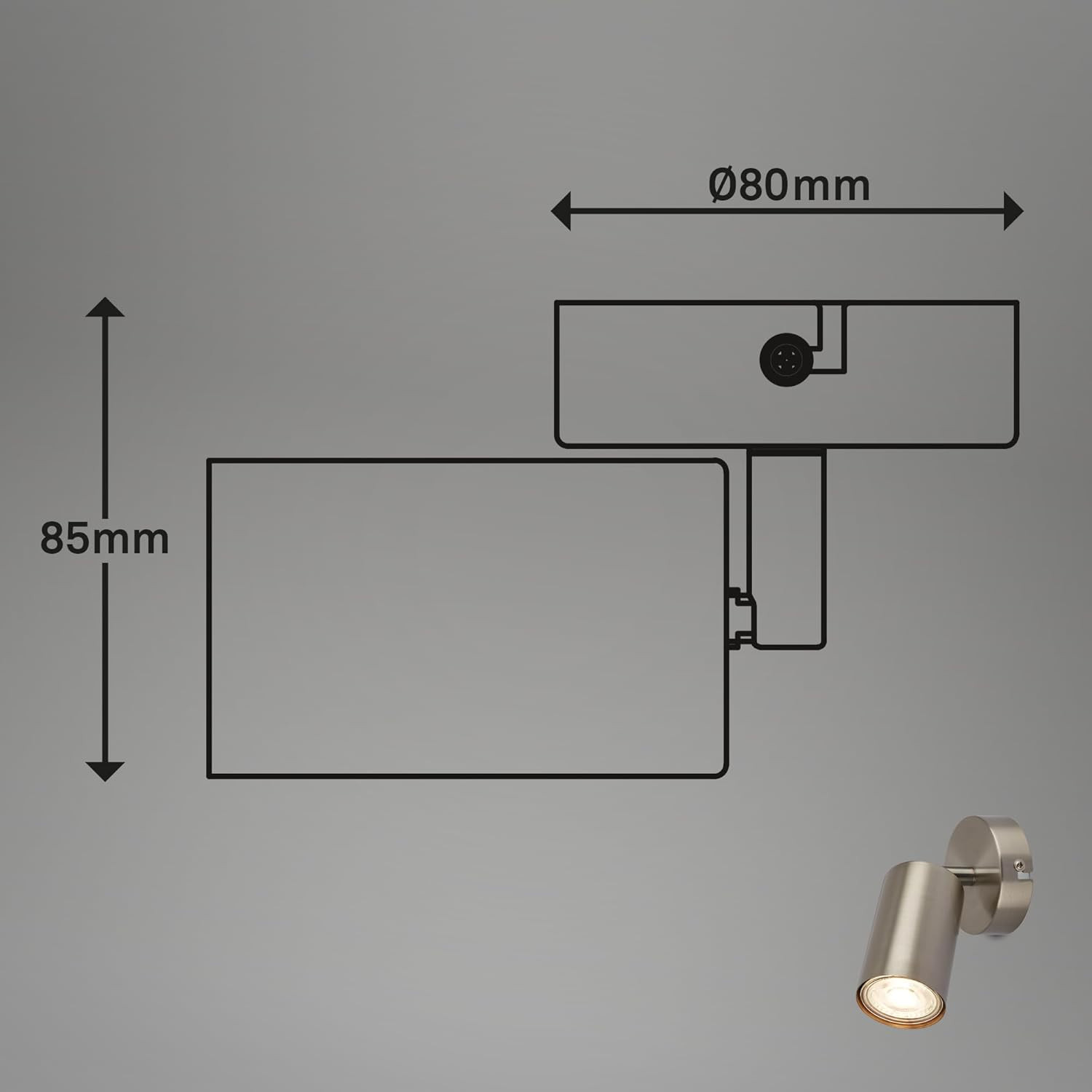 TIB FARETTO 1XGU10 9W MET/NICKEL
