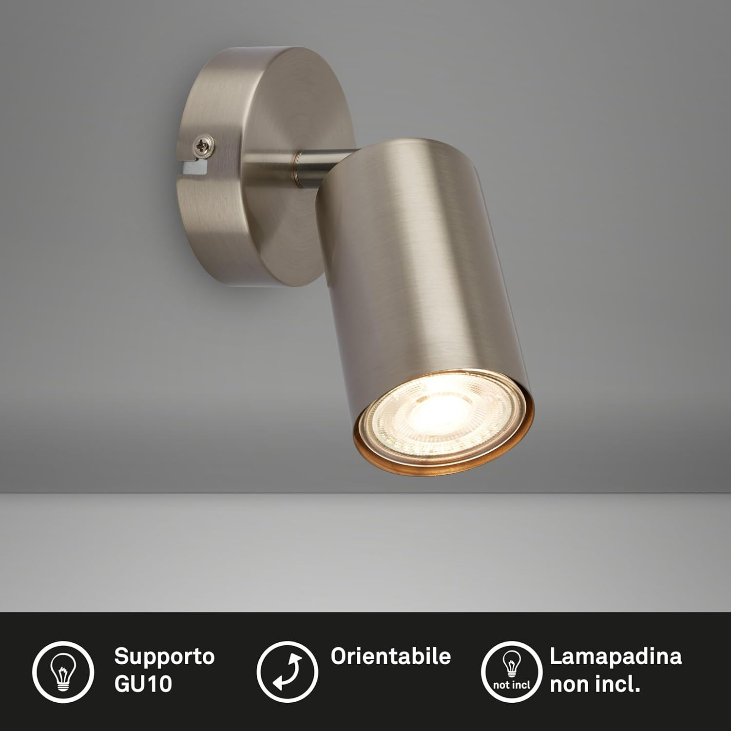 TIB FARETTO 1XGU10 9W MET/NICKEL