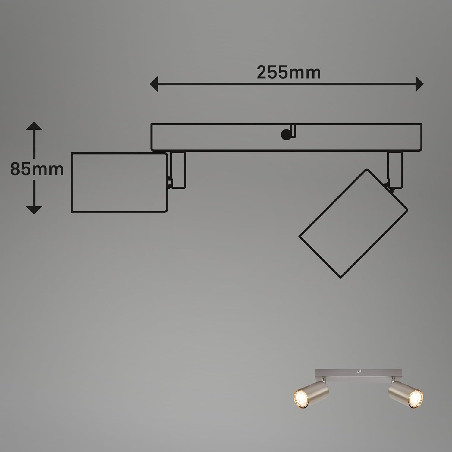 TIB FARETTO 2XGU10 9W MET/NICKEL