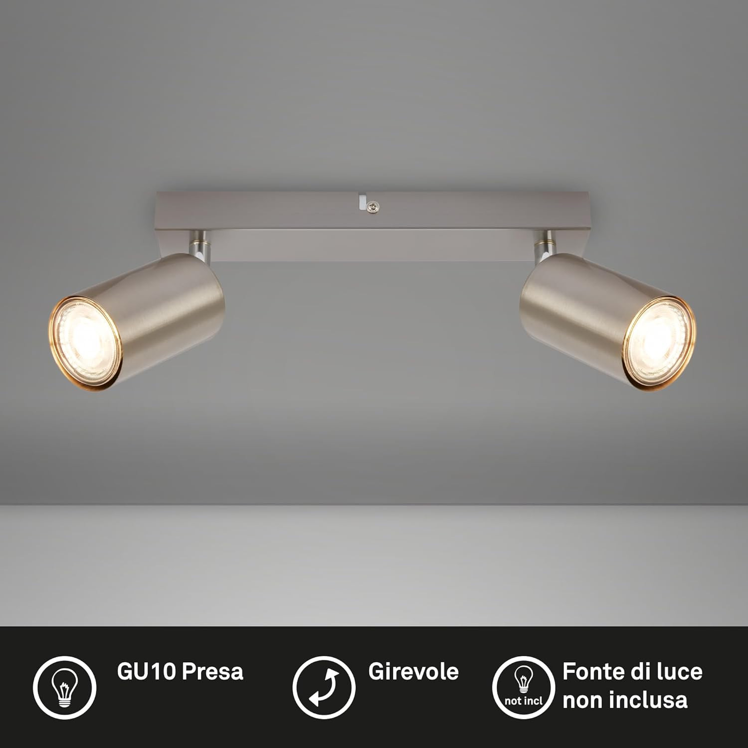 TIB FARETTO 2XGU10 9W MET/NICKEL