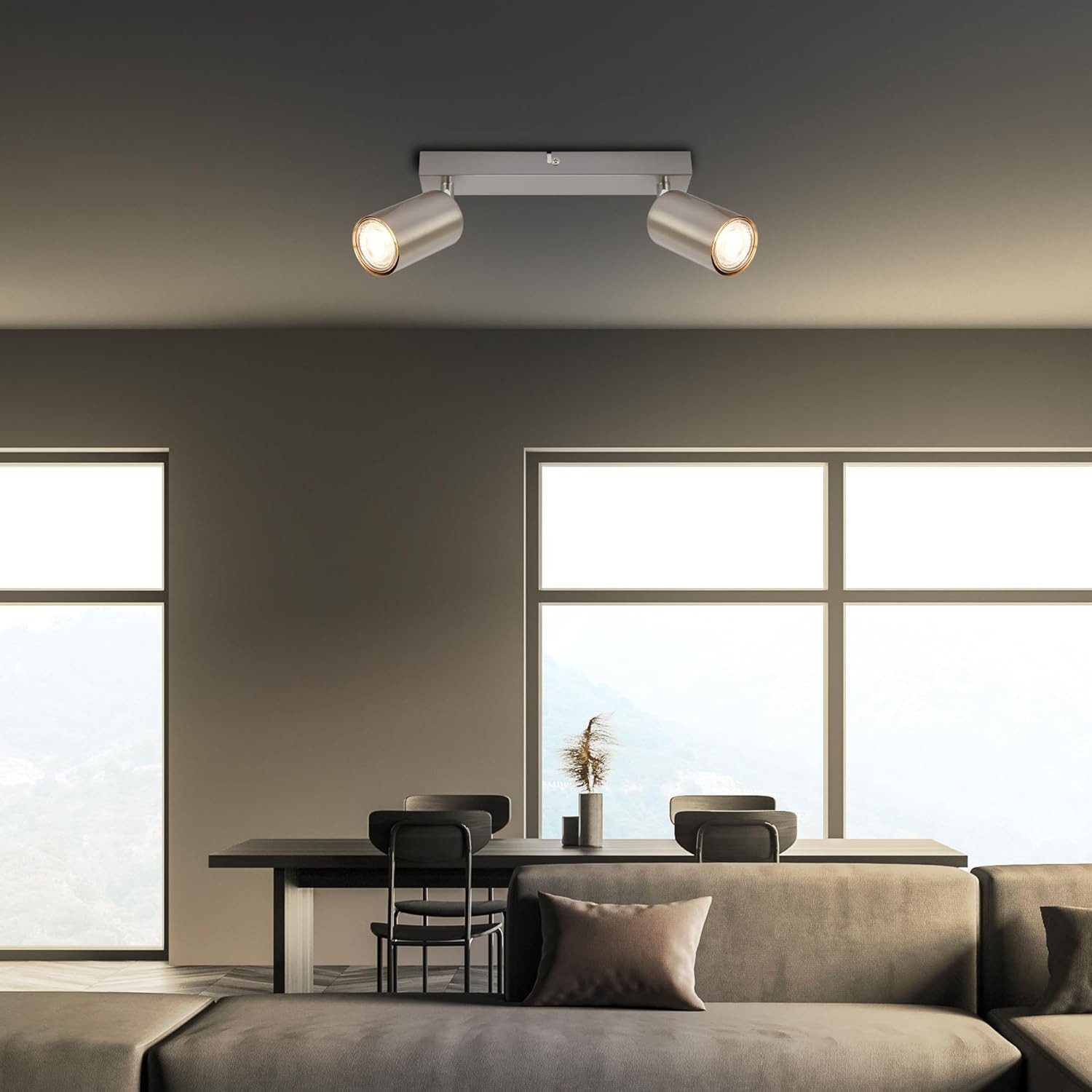 TIB FARETTO 2XGU10 9W MET/NICKEL