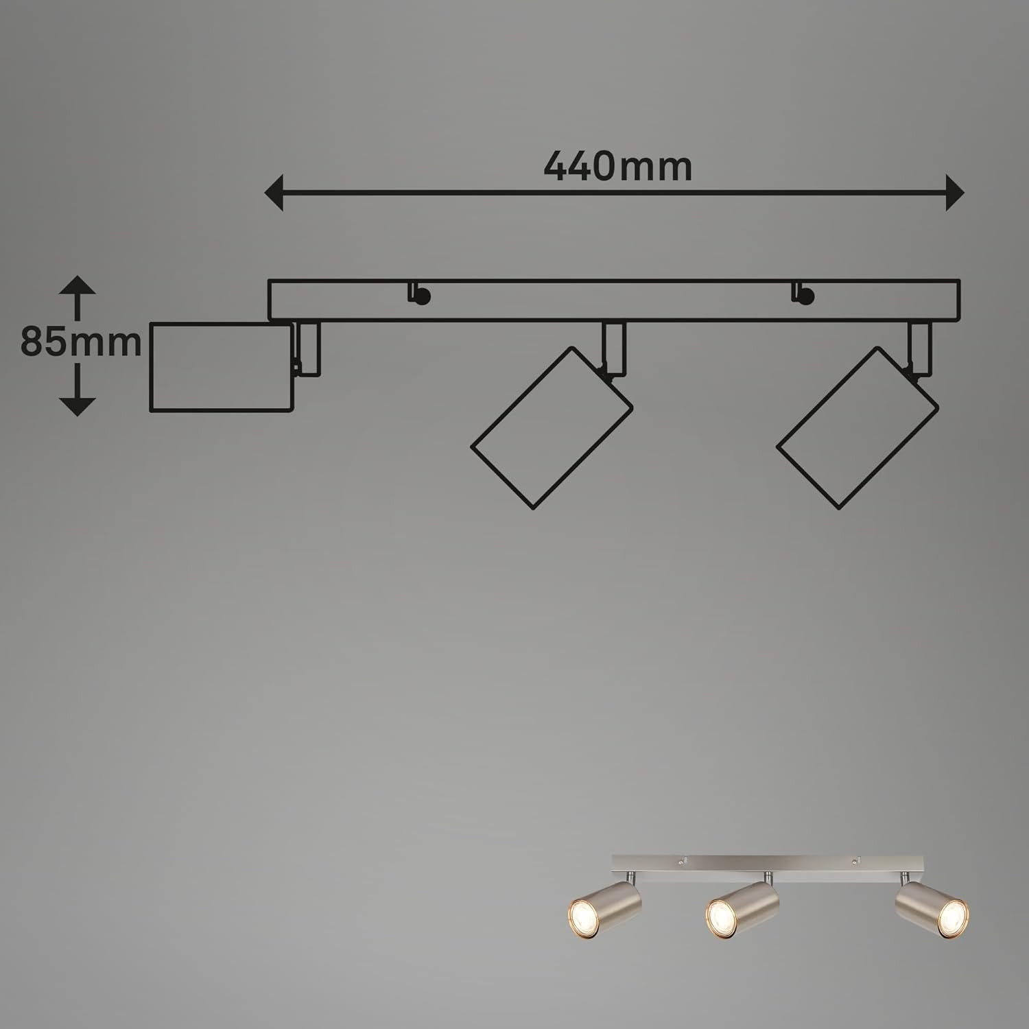 TIB FARETTO 3XGU10 9W MET/NICKEL