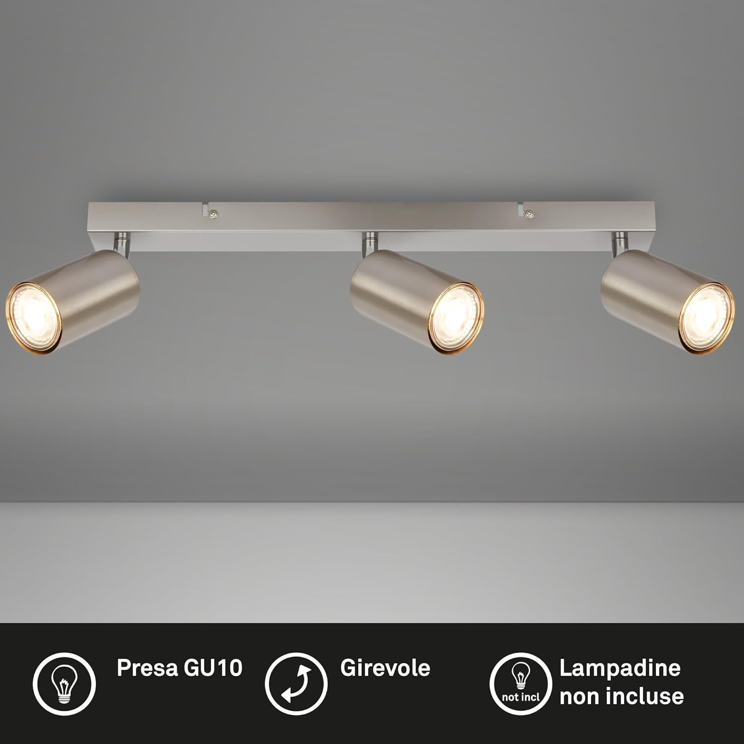 TIB FARETTO 3XGU10 9W MET/NICKEL