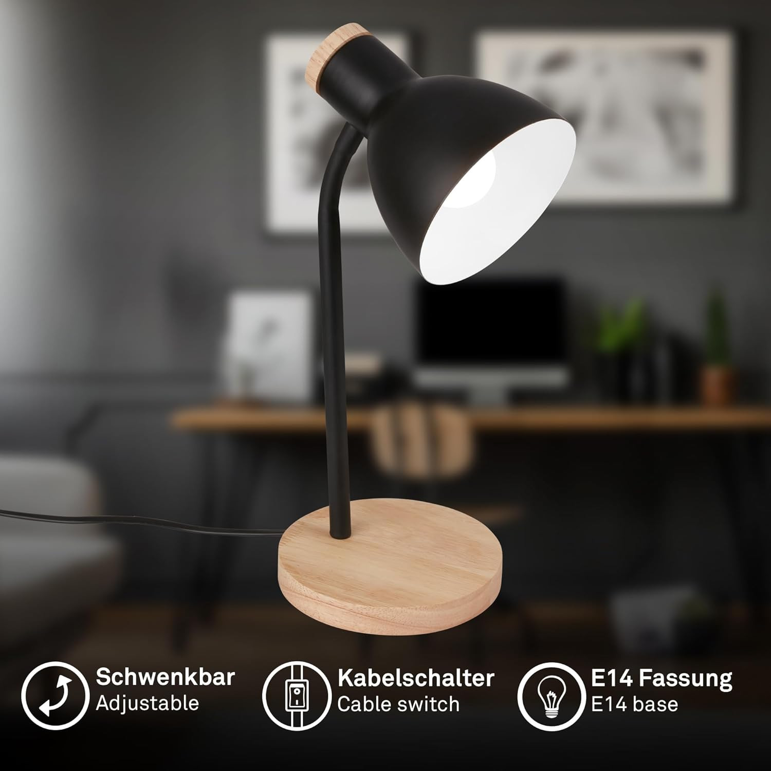 LAMP.DA TAVOLO LED 10W 1X14 NERO