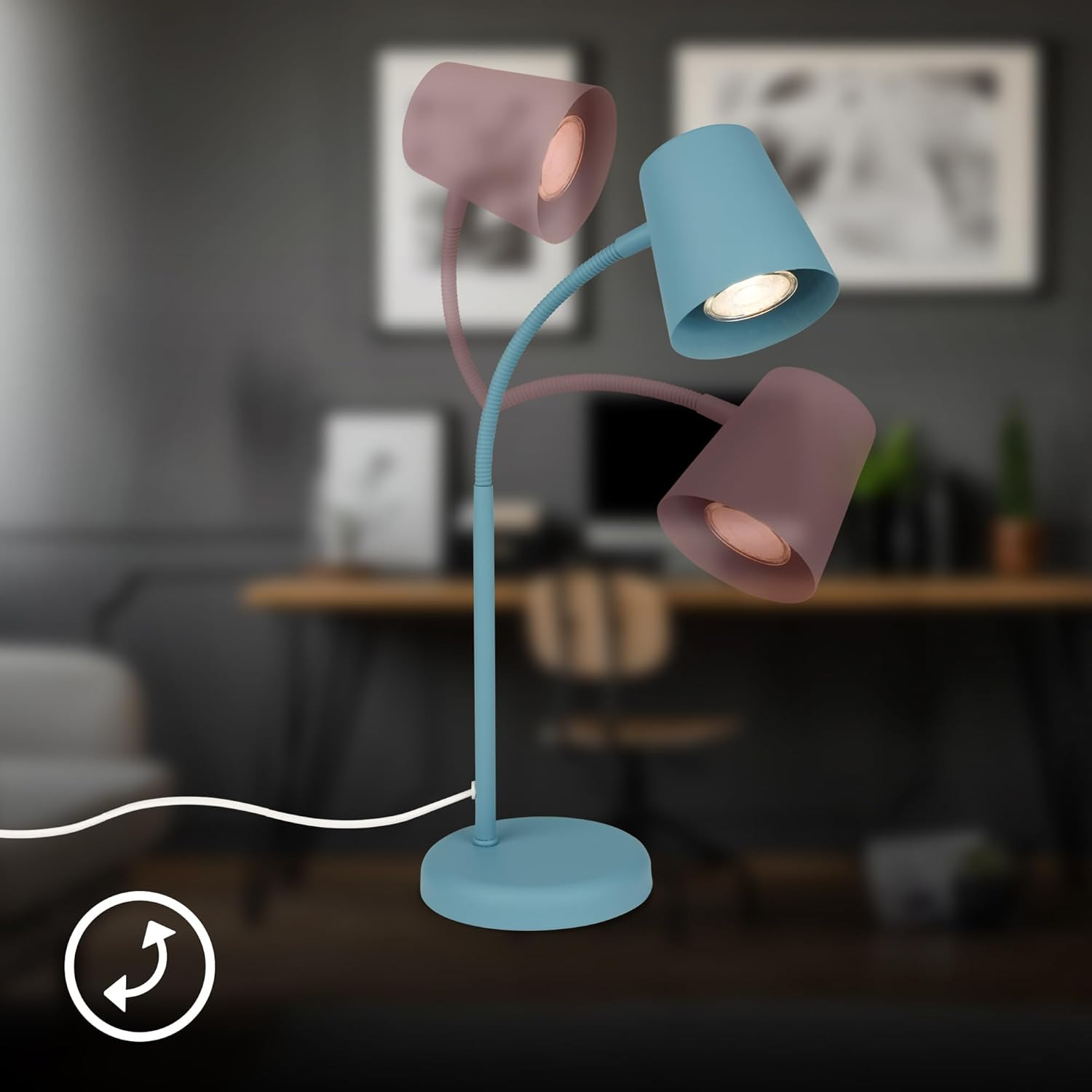 SKRIVA LAMPADA H.38.5 1XGU10 M/BLU