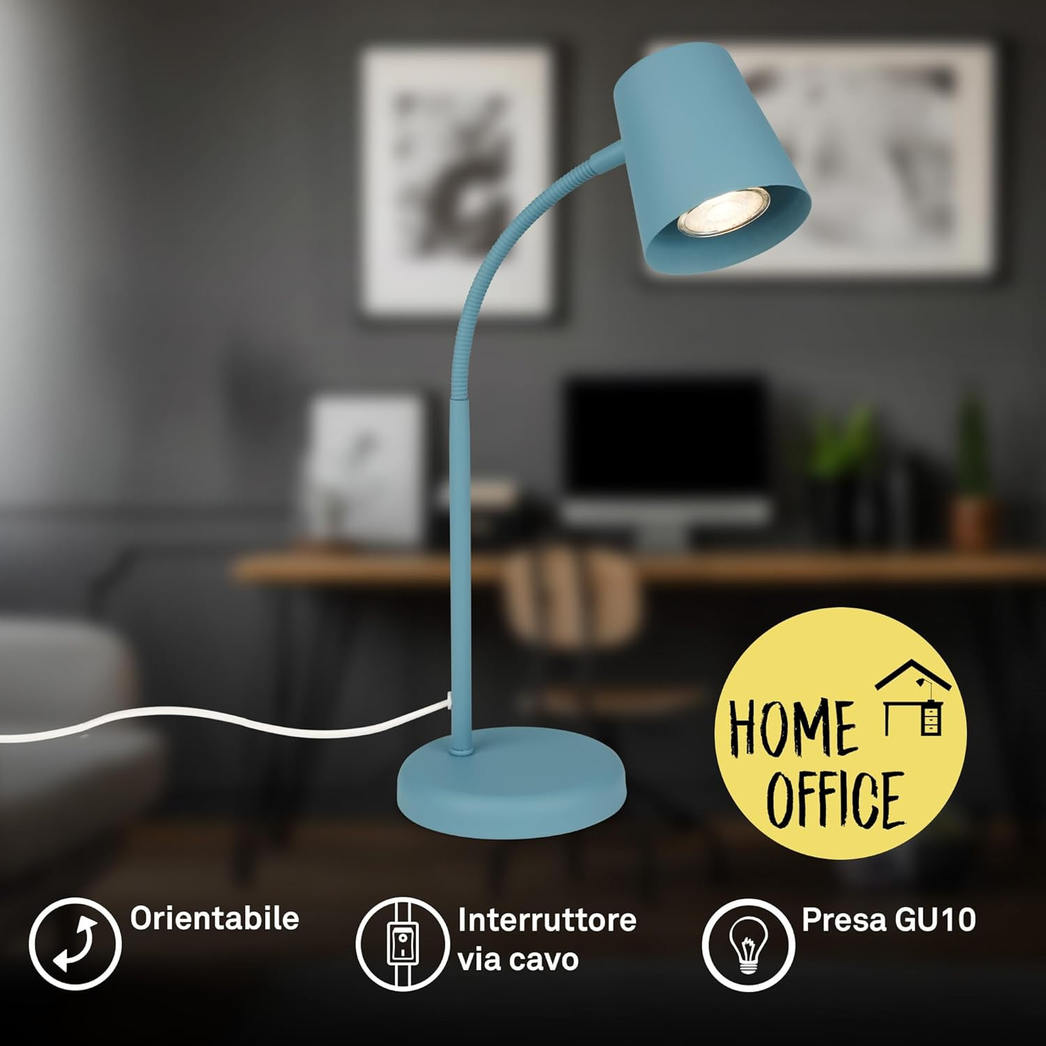 SKRIVA LAMPADA H.38.5 1XGU10 M/BLU