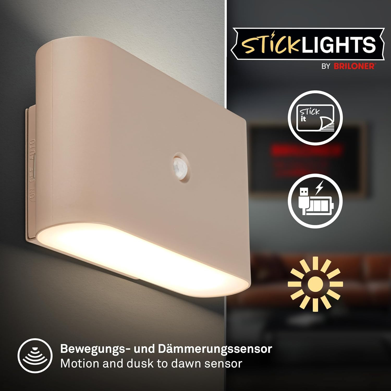 APPLIQUE LED C/SENSORE 3W 3K BEIGE