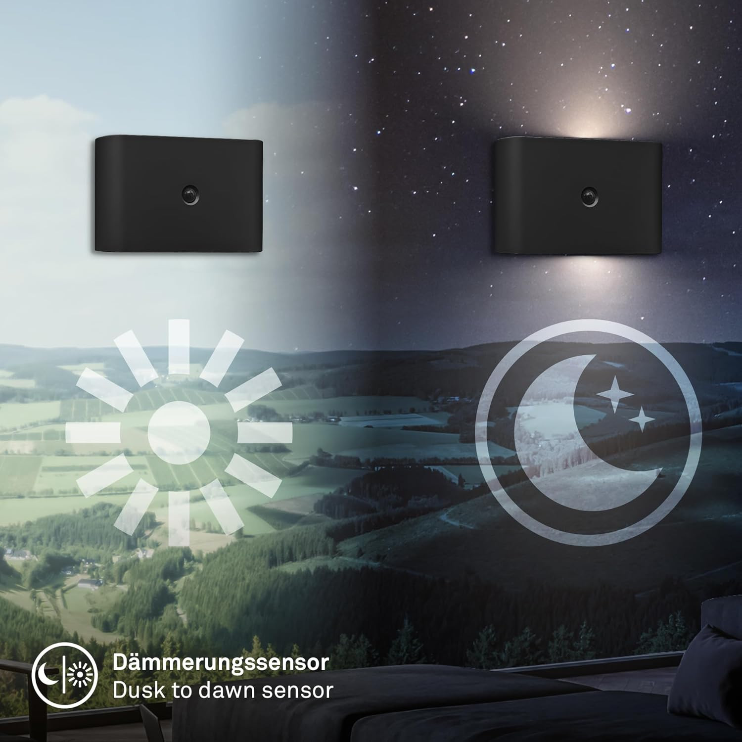 APPLIQUE LED C/SENSORE 3W 3K NERO