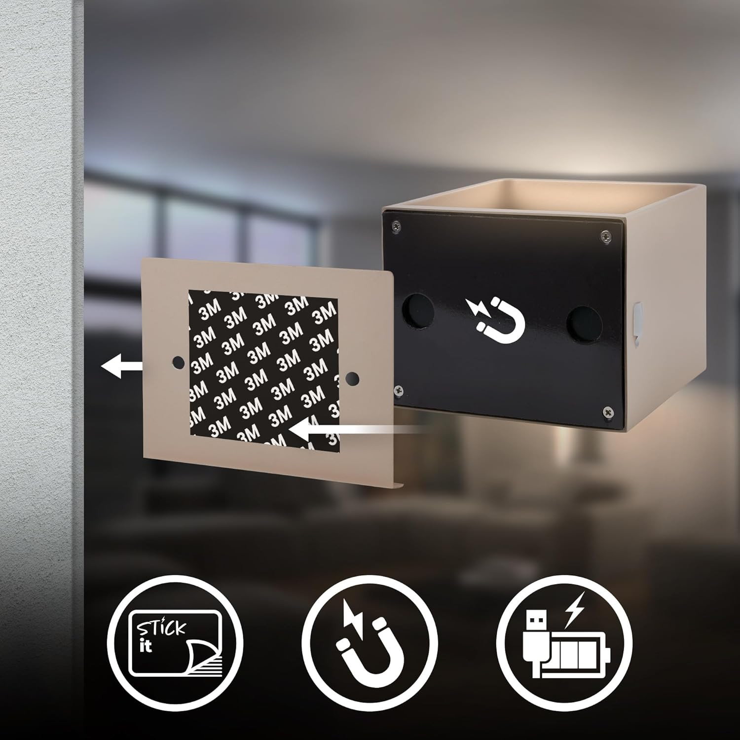 APPLIQUE LED 1.5W 3K C/SENSORE BEIGE