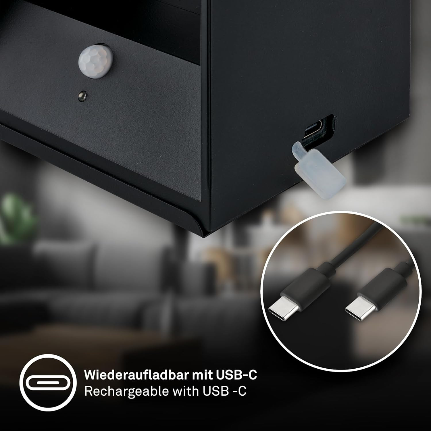 APPLIQUE LED C/SENSORE 1.5W 3K NERO