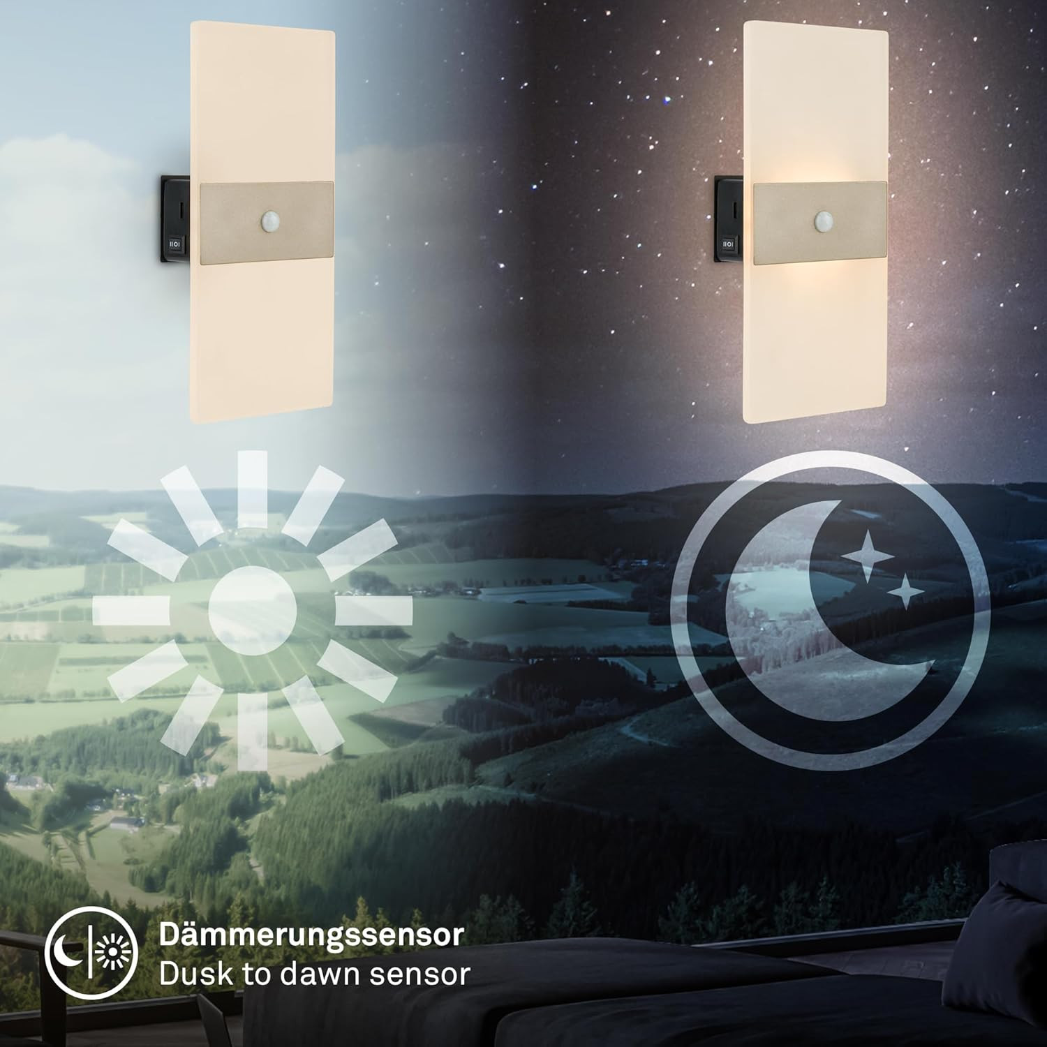 APPLIQUE LED C/SENSORE 1W 2.7K NICHEL